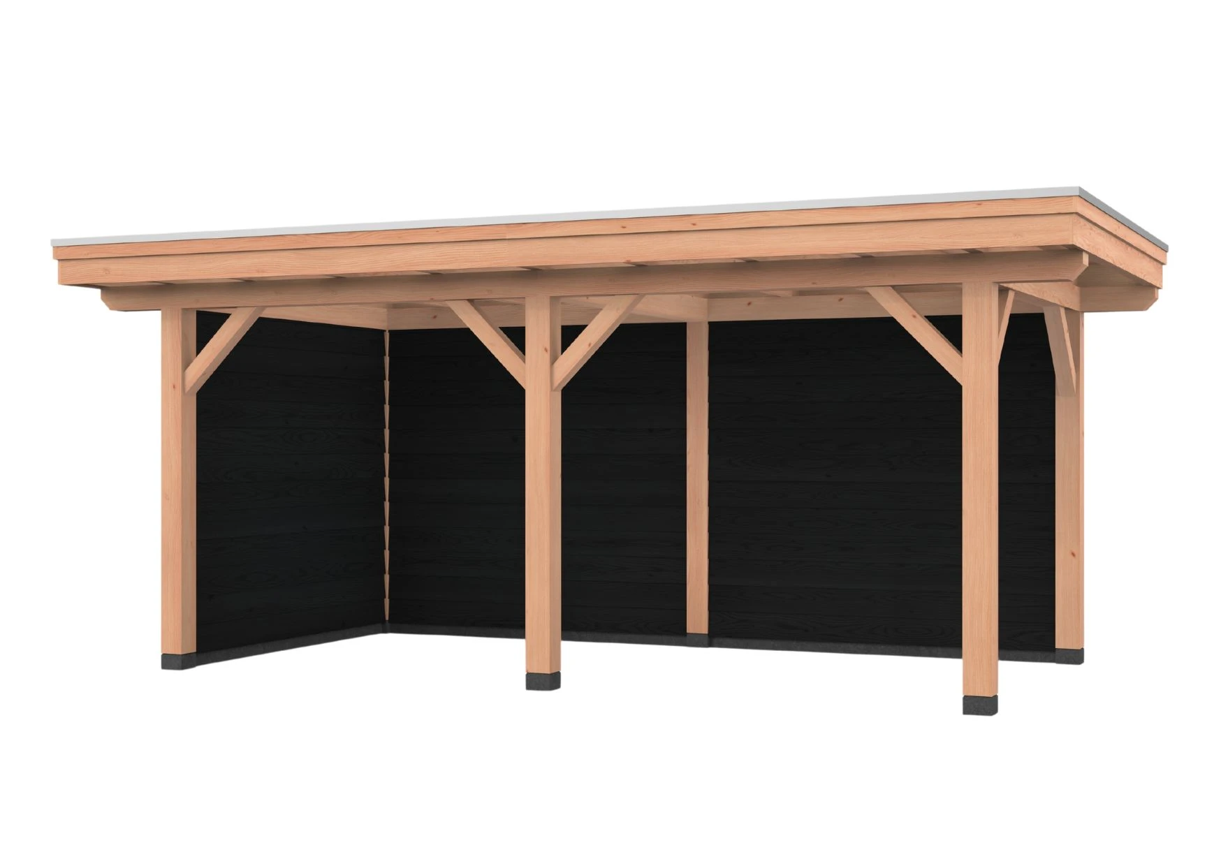 Douglas overkapping, 600 x 300, met achterwand en zijwand, Westwood Vrijbuiter - Afbeelding 4